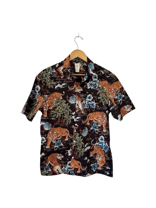 H&M Other - H&M Tiger Exotic Jungle Print Button Up Hawaiian Short Sleeve Shirt Men's Size S